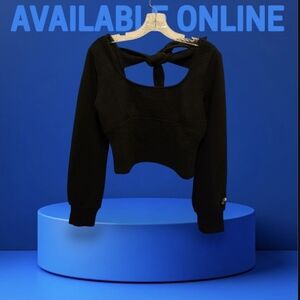 Band Of The Free Black Ribbed Croppee Knir Shirt